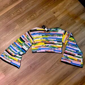 Multi colored Knit Crop Sweater